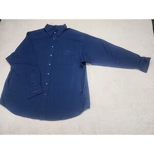Roundtree & Yorke Classic Button Down Long Sleeve 2x Navy Shirt‎